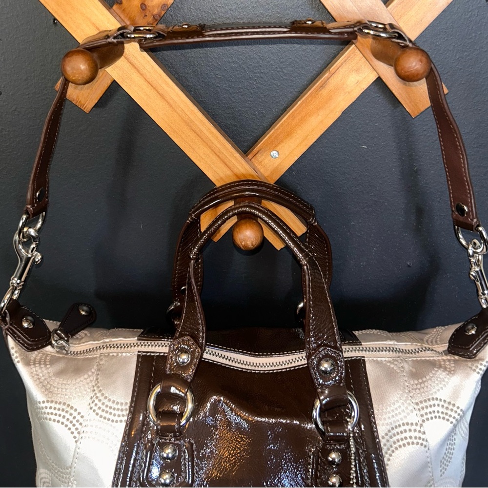 Coach Ashley Dotted OP Art Satchel -EUC- Y2K Shoulder Bag F20027 - Picture 4 of 15